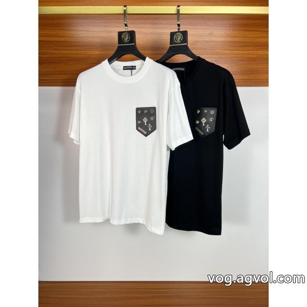 海外限定通気性と吸汗性に優れブランド フェイククロムハーツ半袖Tシャツ