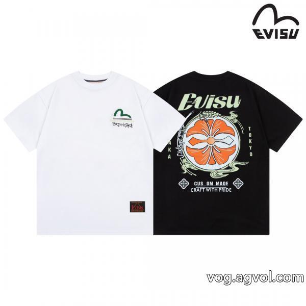 きれいめ派に上質軽やかな印象ブランド コピー  EVISU半袖Tシャツ