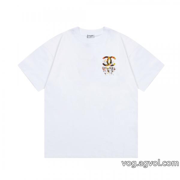 知的な雰囲気夏着物今季流行りの人気新作CH激安 ブランド 通販半袖Tシャツ