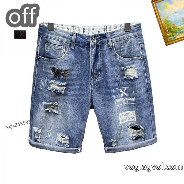 Off-Whiteブランド フェイクジーンズ半ズボンドレスアップ効果も抜群人気新商品