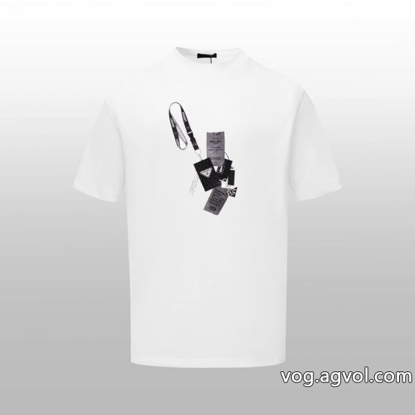 超必須アイテム上質な素材プラダブランド コピー半袖Tシャツ