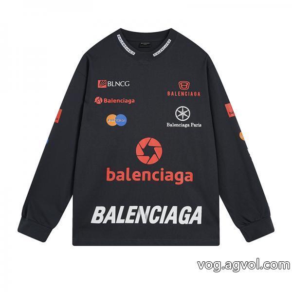 コピー 通販男女兼用らしいシルエットカッコカワイイbalenciaga長袖Tシャツ