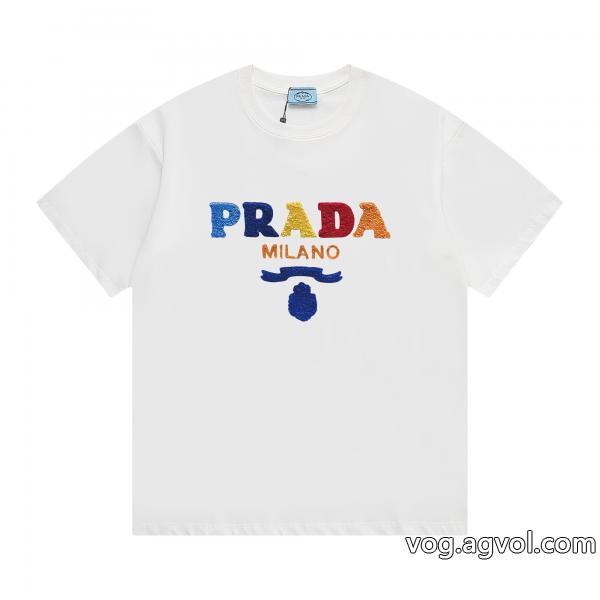 コピー ブランド 販売PRADA韓国ファッション着心地良く半袖Tシャツ