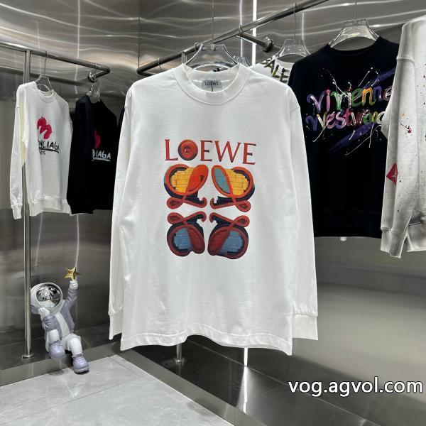 長袖TシャツLOEWEブランド コピー 優良スタイルアップ見えなシンプル海外限定