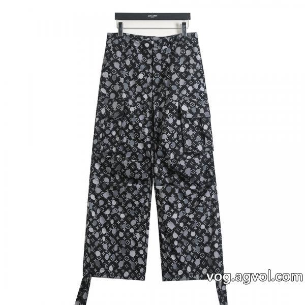 定番人気　薄手柔らか23SS 異素材LOUIS VUITTONスラックスコピー 商品 ブランド