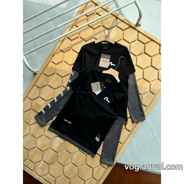 洗練された印象完売続出エヴィスブランド フェイク長袖Tシャツ