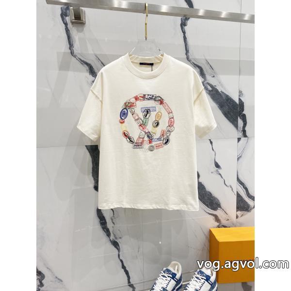 春の新生活涼しげに演出ブランド コピー 通販半袖TシャツLOUIS VUITTON