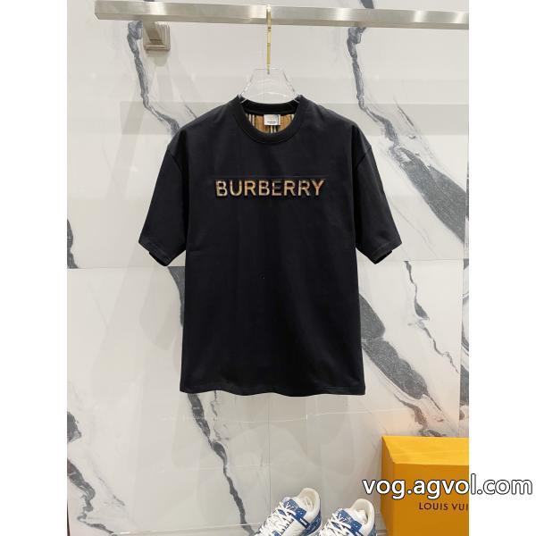 偽 ブランド バーバリー涼しげな印象の王道コンビ半袖Tシャツ