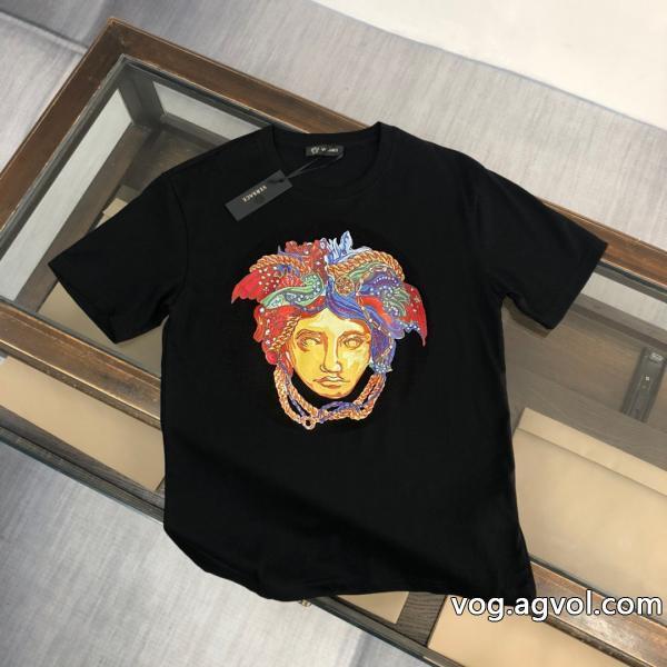 偽物 ブランド ショップ夏限定魅力的な新作半袖TシャツVERSACE