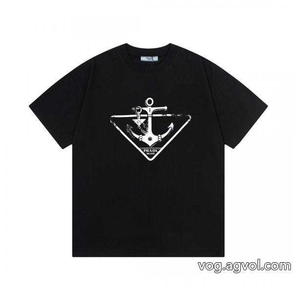 PRADA半袖Tシャツ洗練された印象最安に挑戦スーパー コピー 安心 