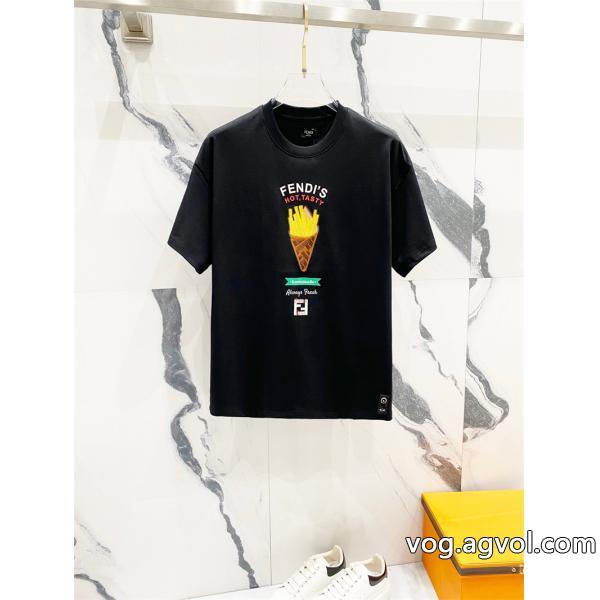 素敵なスタイルで夏の定番春先に注目を集めるFENDIブランド コピー 優良半袖Tシャツ