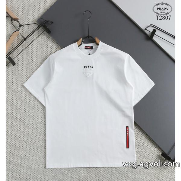 2025の流行りトップスギフト最適半袖Tシャツプラダブランド 品 激安 通販
