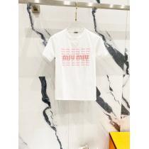 半袖TシャツMIUMIU偽 ブランド 販売夏らしい品格が漂う2026年夏最新作