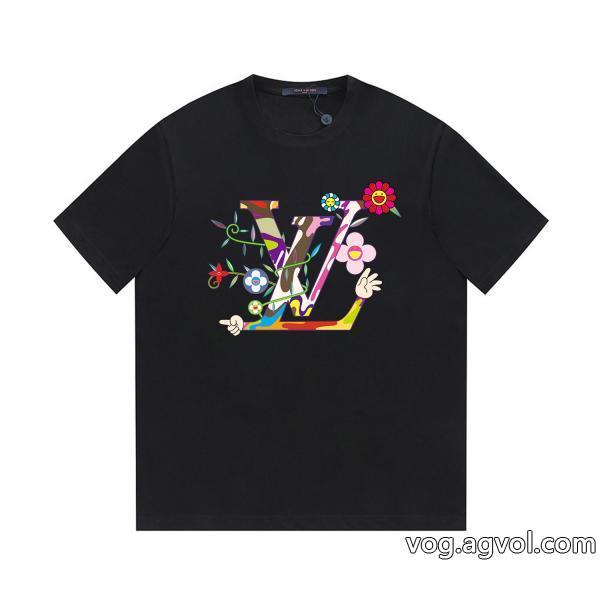 偽物 通販 2026最新作　完売必至欲しい可愛く新鮮LOUIS VUITTON半袖Tシャツ