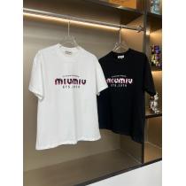 通販 ブランド半袖TシャツMIUMIU即発送最新作2026 23AWの最新アイテム