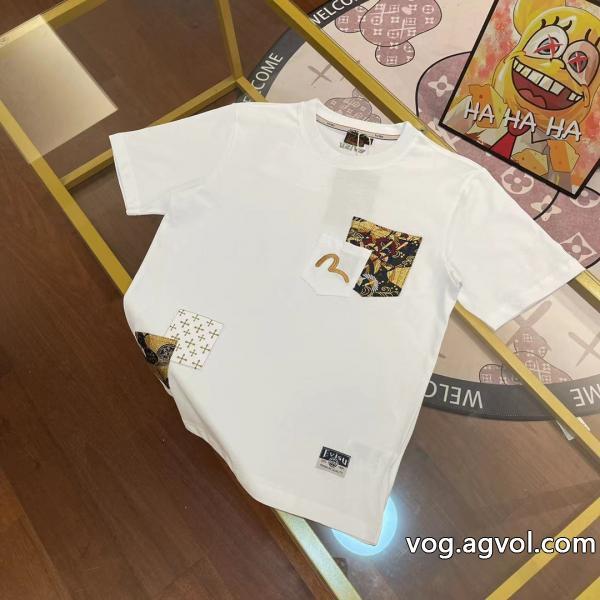 ブランド コピー 販売 半袖Tシャツ完売前にシンプルなデザインEVISU
