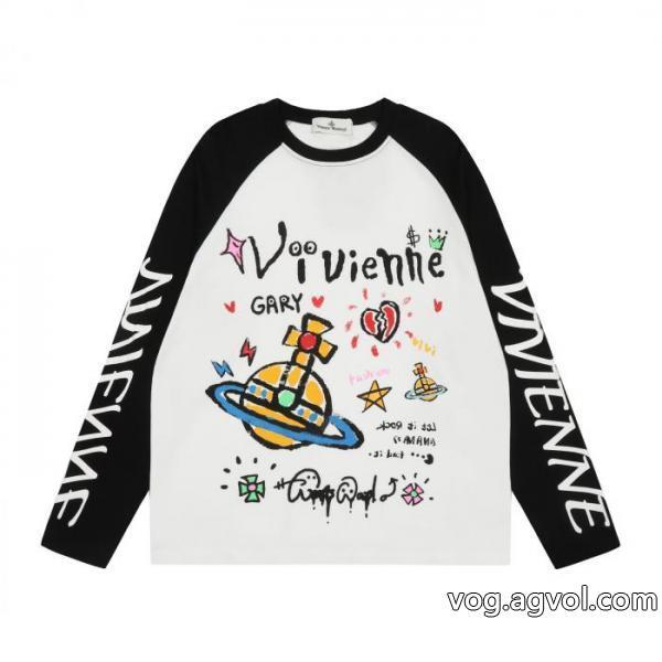 VIVIENNE WESTWOOD上質感雑誌掲載長袖Tシャツコピー ブランド