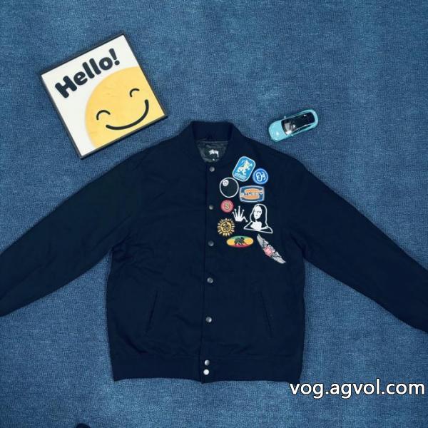 STUSSYステューシー春のエンブレム貼り刺繍野球ウェアジャケット