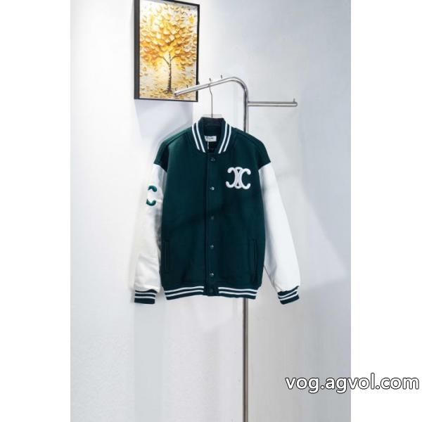 Celineセリーヌ2026 ssカレッジ風パステルカラー野球ウェアジャケット