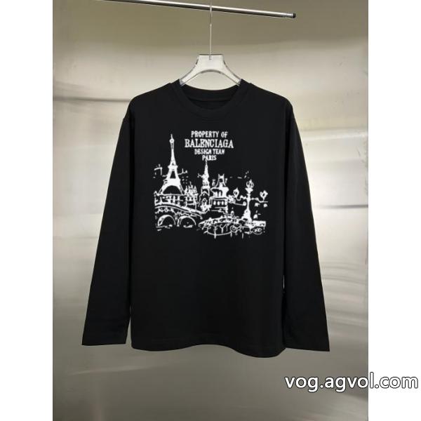 ブランド 通販 激安balenciaga雑誌掲載ストリートに溢れるウェア長袖Tシャツ