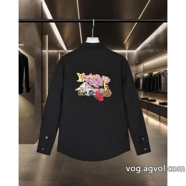 Louis Vuitton/ルイヴィトン爆金カラー桜火山ザリガニロゴ刺繍長袖シャツ