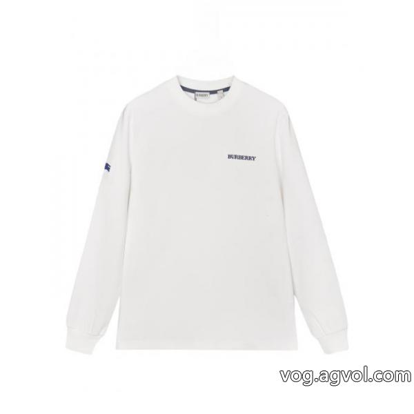 BURBERRY胸元十字架サンスクリット真空刺繍ロゴアルファベット男女同型長袖Tシャツ