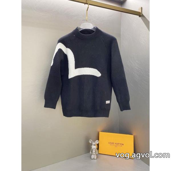 Evisu Seagull Knit連名福神丸首ビッグMニットセーター