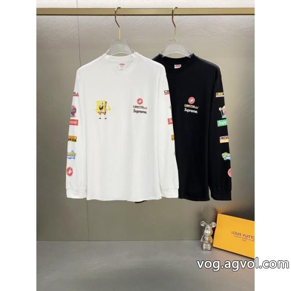 Supreme綿の赤ちゃんのおかしなプリント柄丸首長袖Tシャツ男女同型