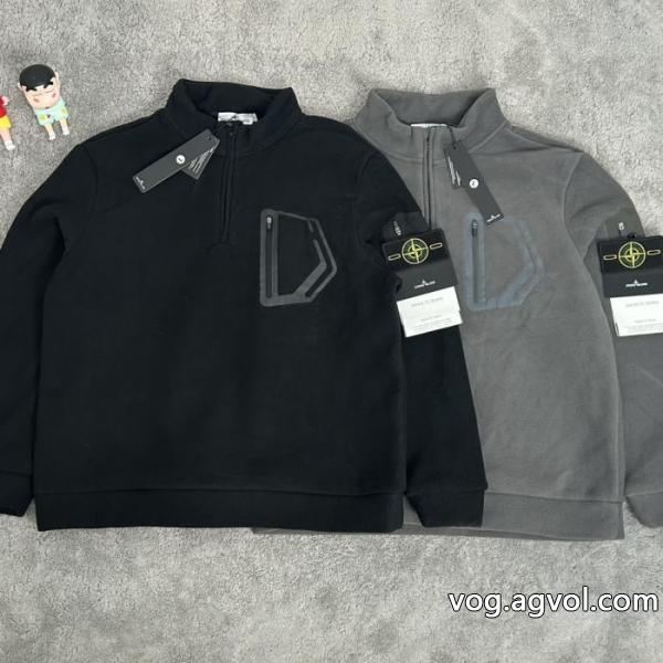 Stone Islandストーンアイランド25 ss秋の新グラノーラハーフジッパー厚手衛衣