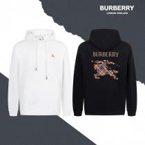 BURBERRY小紋小紋刺繍ドローコードフードパーカー