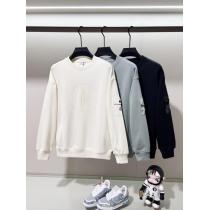 MONCLERフロックプリントアルファベットLOGO腕ナイロン章仔ポケットロゴ丸首衛衣