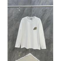 Moncler秋冬新作ダブルロゴ立体刺繍ロゴ丸首長袖Tシャツ