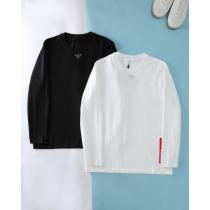 プラダ秋冬新作厚手蘭精モダール綿長袖Tシャツ