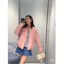 MiuMiuベルベット開襟デニムジッパー綿の服
