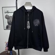 CHROME HEARTS水彩ドリル貼り3 D立体彩刺繍カップルカジュアルカーディガン衛衣