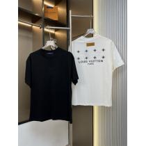 LOUIS VUITTONルイ・ヴィトン2026ss新作アルファベット柄工芸刺繍カップルカジュアル半袖Tシャツ
