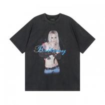 Balenciaga前後片直噴プリントドリル洗い水で古い半袖Tシャツを作る