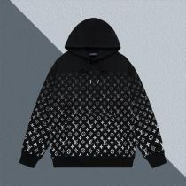 ルイ ヴィトン LOUIS VUITTON定番半身満印グラデーション老花アルファベットLOGOプリントパーカー
