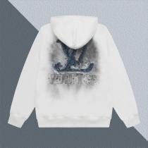 LV爆金定番重工業洗濯デニム刺繍LOGO衛衣男女上着カバーヘッド衛衣