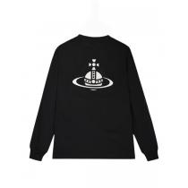 Vivienne westwood/2026秋冬新作凹凸刺繍アルファベット月の宇宙ステーション長袖Tシャツ