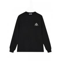 PRADA前後定番ジャカード高密度刺繍カバーヘッド丸首長袖Tシャツ