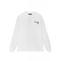 Louis Vuittonロバ家前後のフラワー重工刺繍アルファベットロゴ男女同型長袖Tシャツ