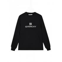 GIVENCHY万針刺繍クラシック梵字アルファベットロゴ背中カスタムピーチ長袖Tシャツ