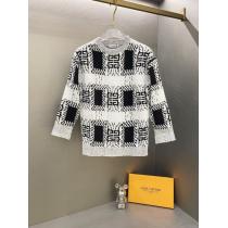 GIVENCHYジバンシー白黒馬海毛ニットクルーネックセーター