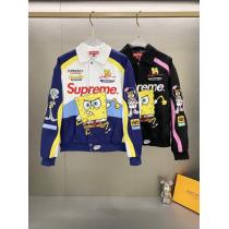 Supremeスポンジボブカートゥーンプリント刺繍ロゴレーサーアメリカントレンドジャケット