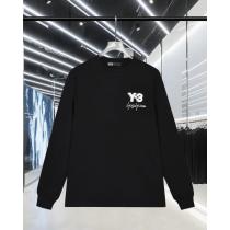 Y-3秋冬新作胸もと定番アルファベット柄ヘッダー丸首長袖Tシャツ