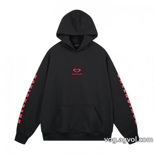 balenciagaハートロゴプリントのパーカー