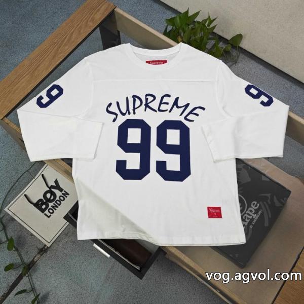 2026新作Supremeクラシック99アルファベットロゴプリントカジュアルカップル長袖Tシャツ