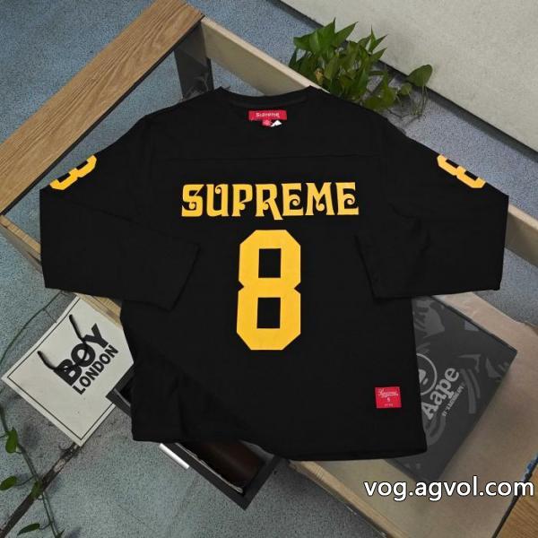 2026新作Supremeクラシック8号アルファベット柄ロゴプリントカジュアルカップル長袖Tシャツ