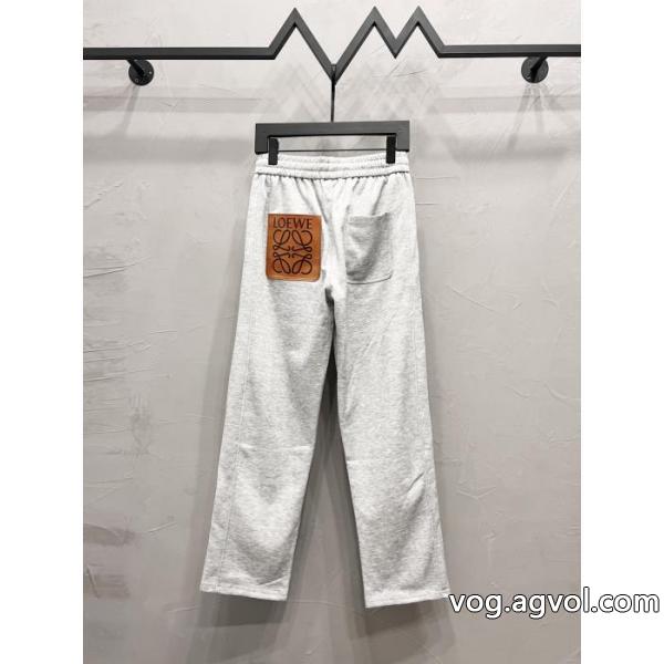 LOEWE2026秋冬新作ロゴアルファベット刺繍カジュアルパンツロング